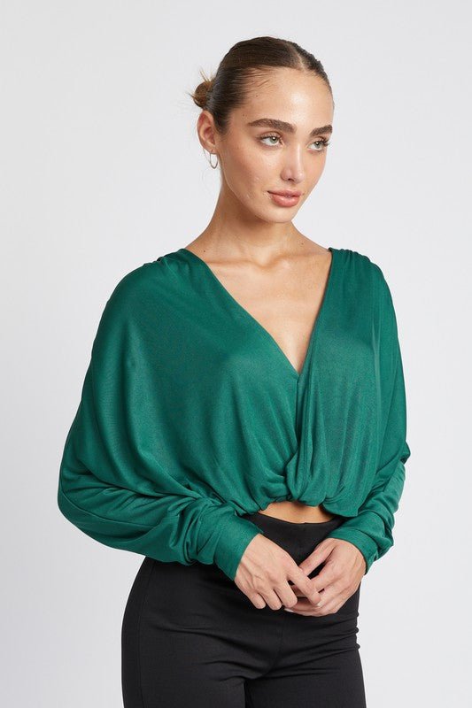 Dolman Twist Front Top - HOUSE OF SHE