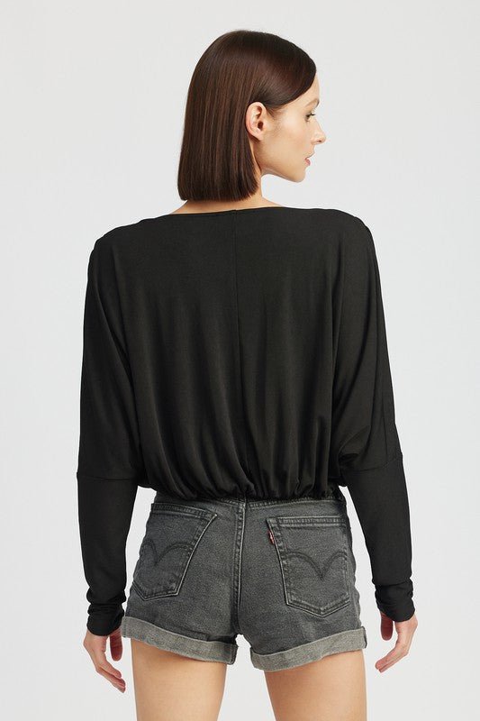 Dolman Twist Front Top - HOUSE OF SHE
