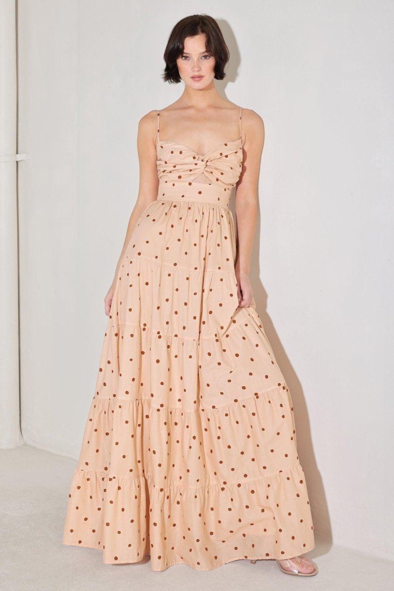 DOTTED DREAM WOVEN MAXI DRESS - HOUSE OF SHE