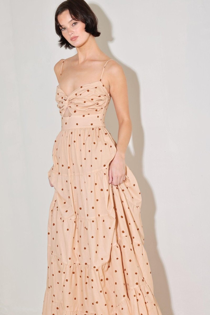 DOTTED DREAM WOVEN MAXI DRESS - HOUSE OF SHE