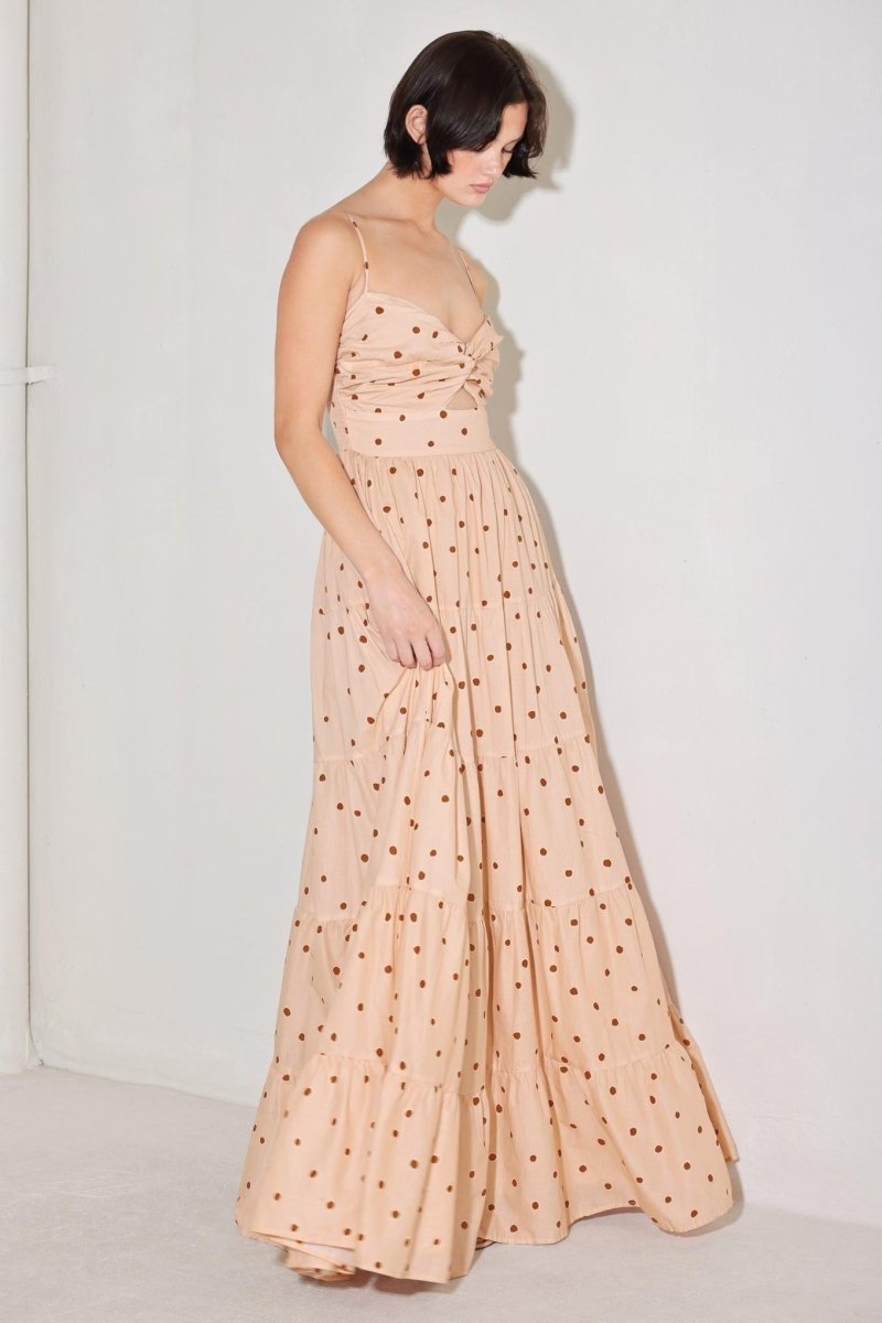 DOTTED DREAM WOVEN MAXI DRESS - HOUSE OF SHE