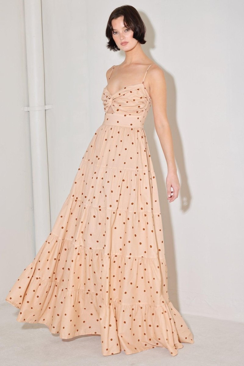 DOTTED DREAM WOVEN MAXI DRESS - HOUSE OF SHE