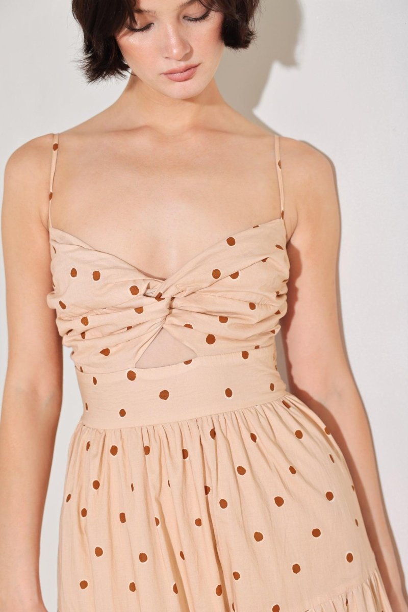 DOTTED DREAM WOVEN MAXI DRESS - HOUSE OF SHE