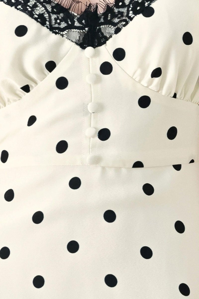 DOTTY SWEETHEART WOVEN MIDI DRESS - HOUSE OF SHE