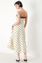 DOTTY SWEETHEART WOVEN MIDI DRESS - HOUSE OF SHE