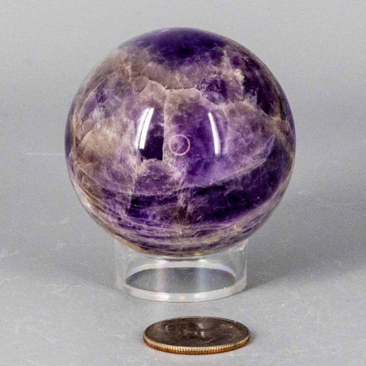 Dream Amethyst Crystal Sphere Polished Natural Specimen - HOUSE OF SHE