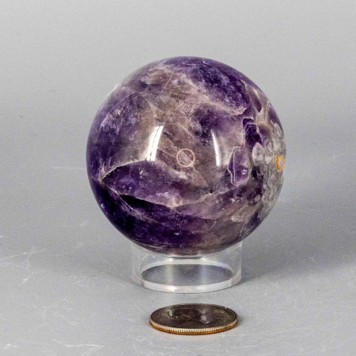 Dream Amethyst Crystal Sphere Polished Natural Specimen - HOUSE OF SHE