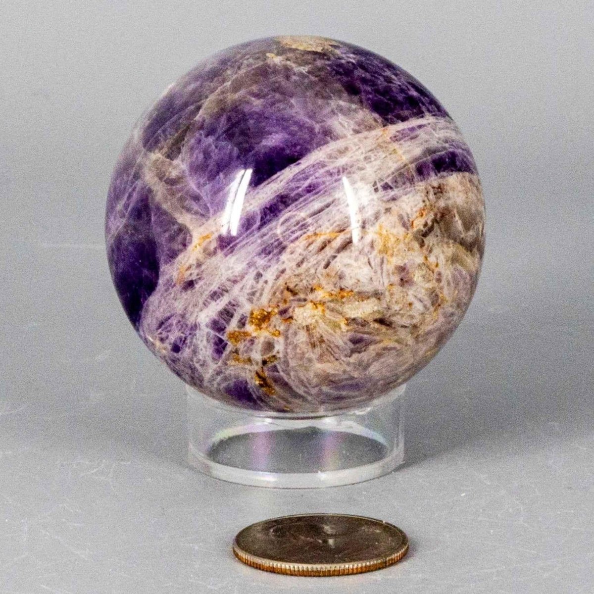 Dream Amethyst Crystal Sphere Polished Natural Specimen - HOUSE OF SHE