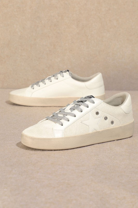 Lace Up, Star, Low Top Sneakers  HOUSE OF SHE