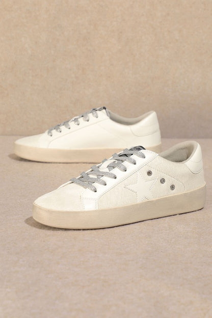 Lace Up, Star, Low Top Sneakers  HOUSE OF SHE