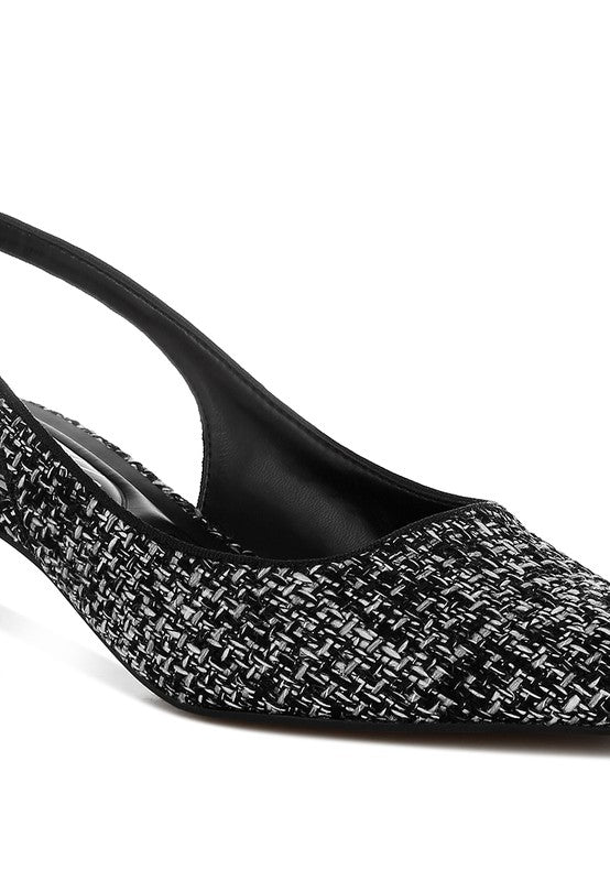 Zehra Boucle Slingback Sandals - HOUSE OF SHE