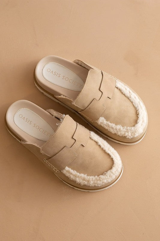 Avalon Suede Shearling Slip-On Loafers - HOUSE OF SHE