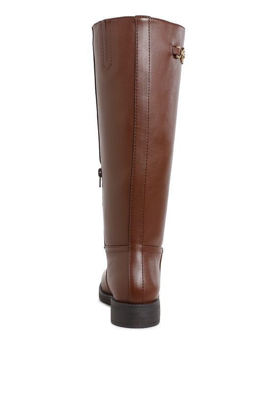 Kiang Metal Chain Link Detail Calf Boots  HOUSE OF SHE