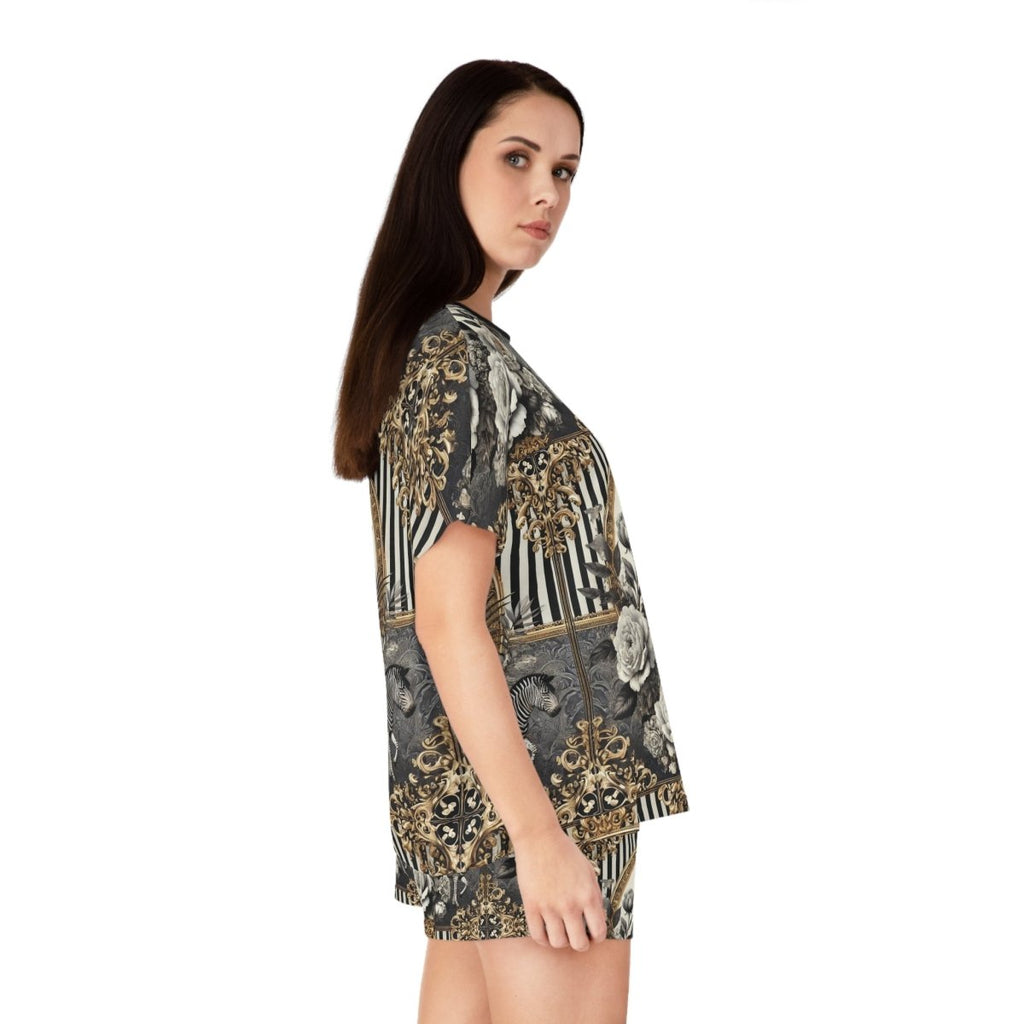 Eco - Friendly Giraffe Print Women's Pajama Set - Stylish and Comfortable Sleepwear - HOUSE OF SHE