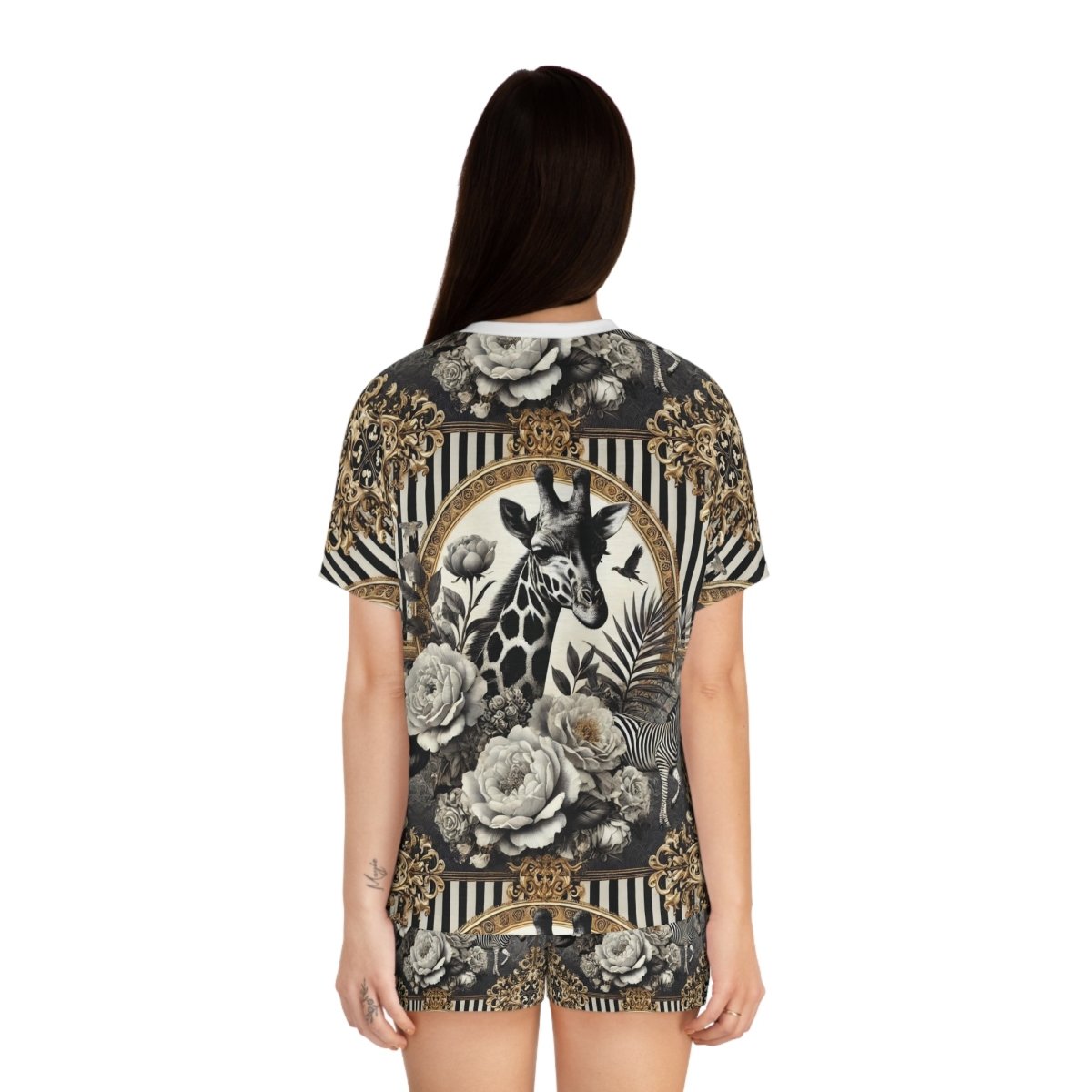 Eco - Friendly Giraffe Print Women's Pajama Set - Stylish and Comfortable Sleepwear - HOUSE OF SHE