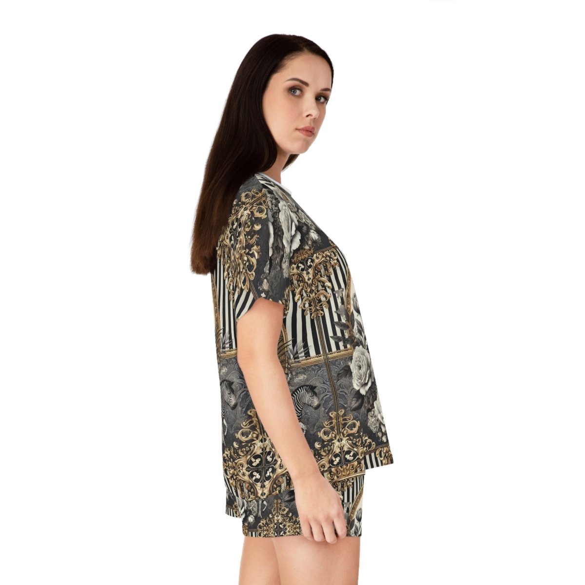 Eco - Friendly Giraffe Print Women's Pajama Set - Stylish and Comfortable Sleepwear - HOUSE OF SHE