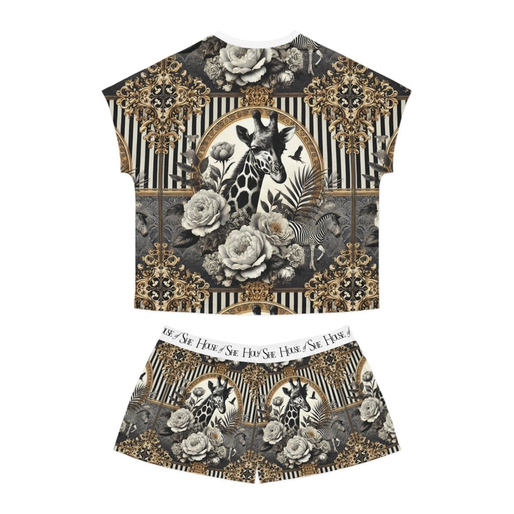 Eco - Friendly Giraffe Print Women's Pajama Set - Stylish and Comfortable Sleepwear - HOUSE OF SHE