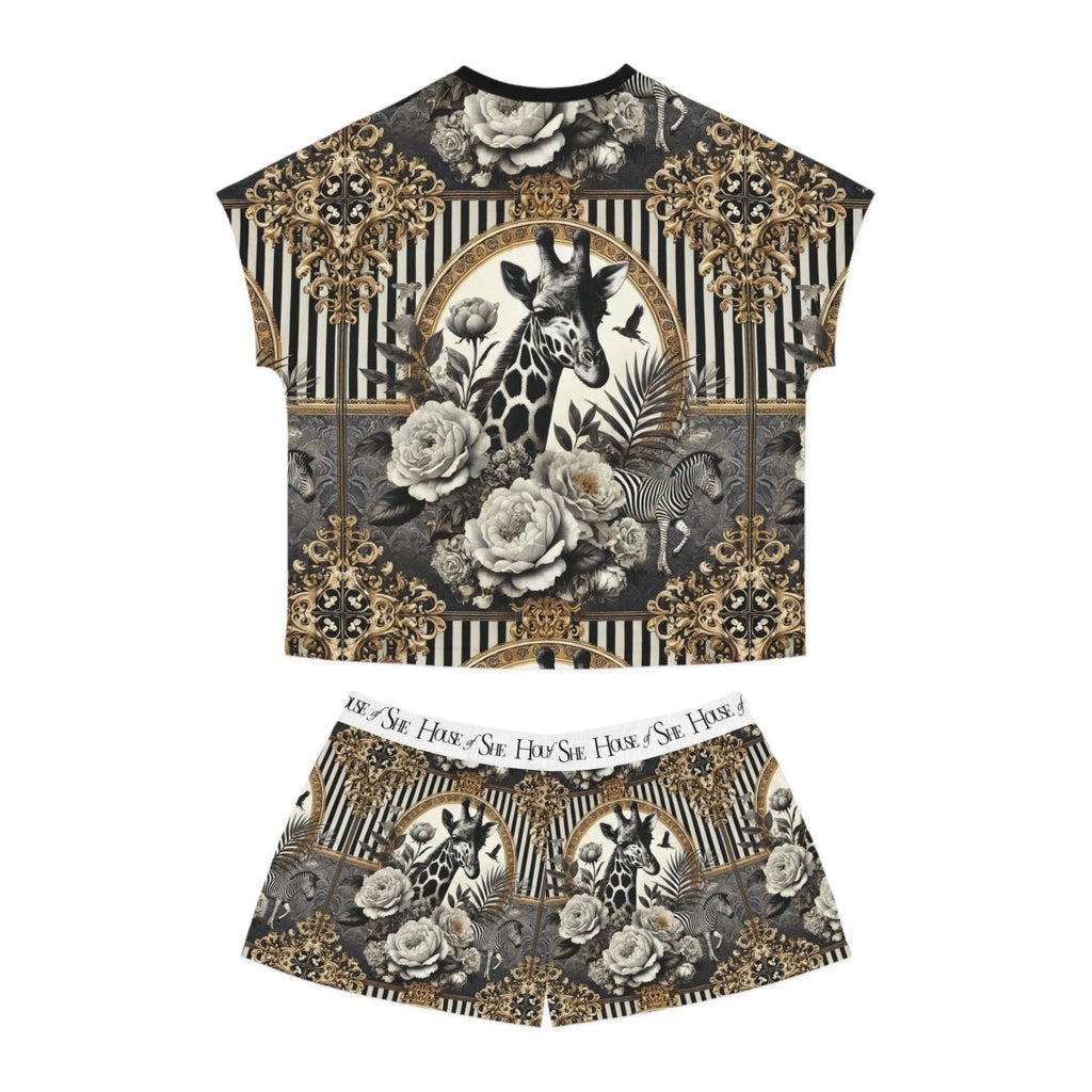 Eco - Friendly Giraffe Print Women's Pajama Set - Stylish and Comfortable Sleepwear - HOUSE OF SHE