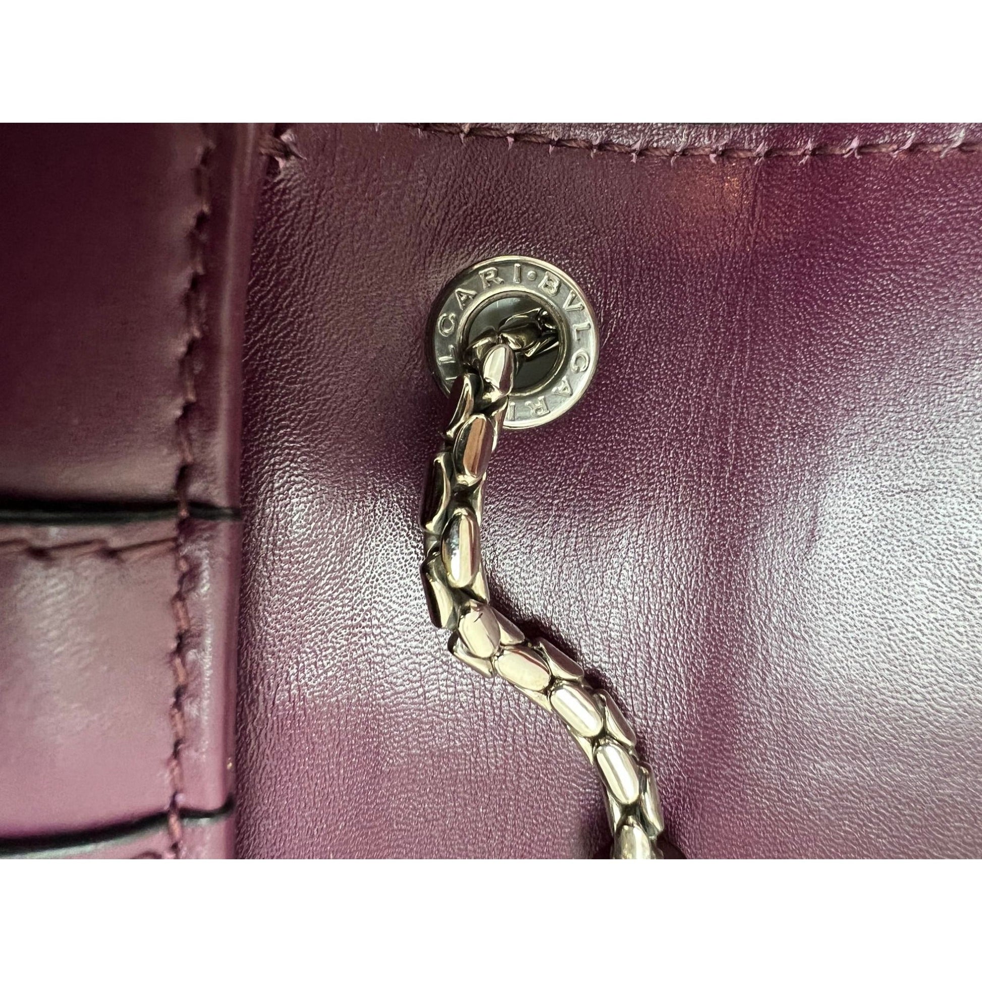 Bvlgari Calfskin Small Serpenti Forever Snake Plum Crossbody Bag - HOUSE OF SHE