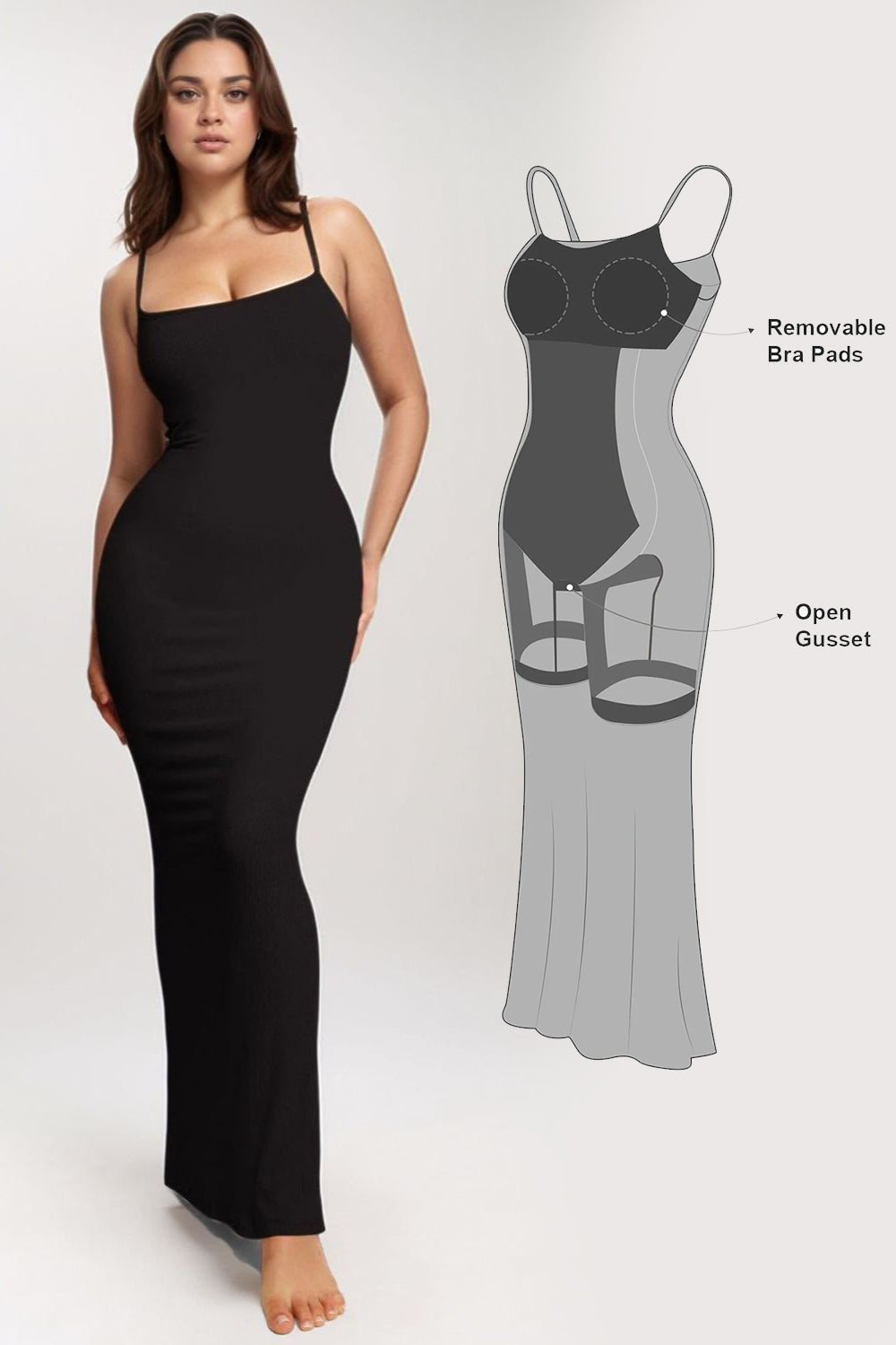 Basic Bae Built-In Shapewear Sleeveless Maxi Dress - HOUSE OF SHE