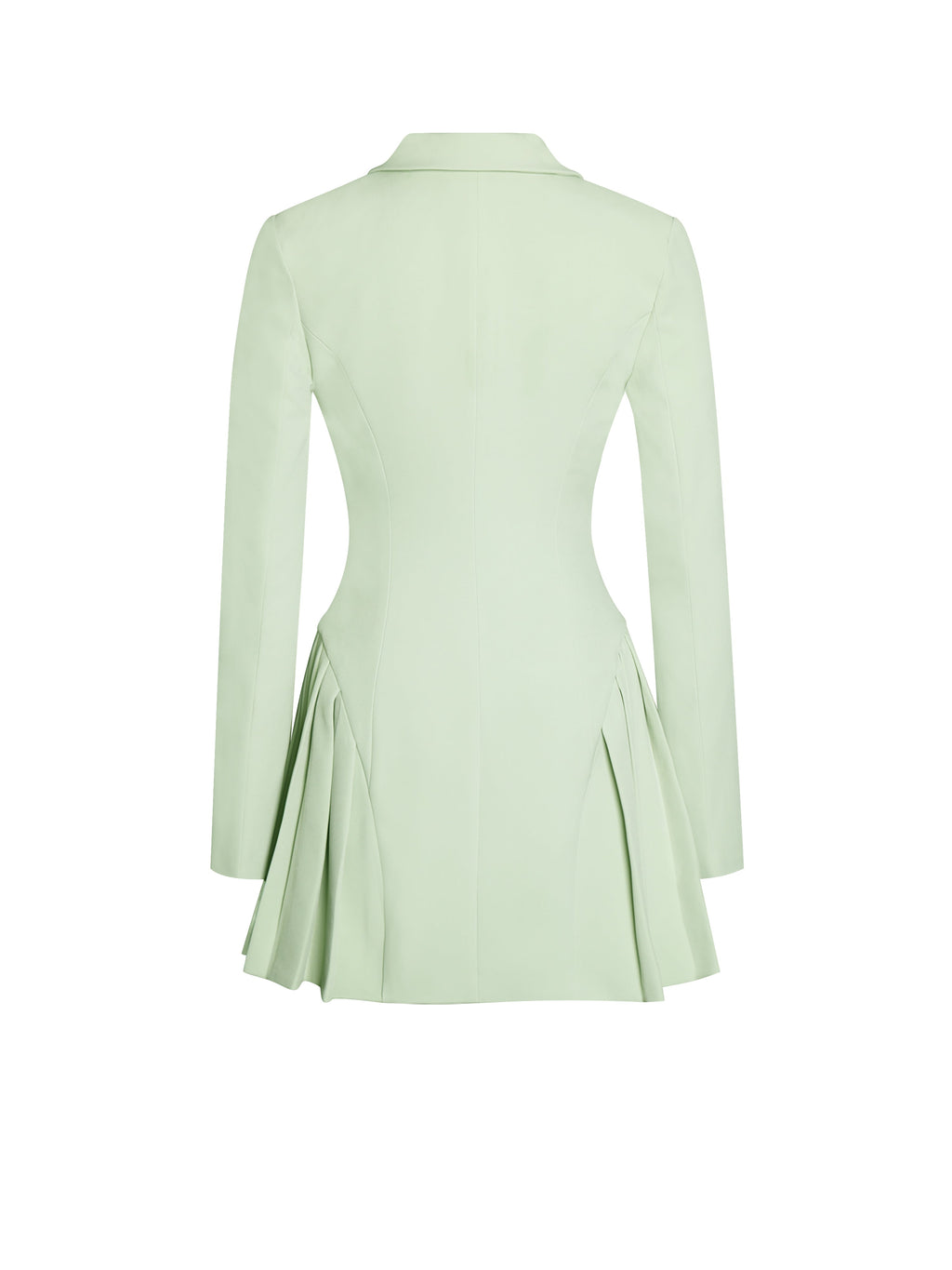 Delia Pistachio Green Blazer Dress with Pleated Detail - HOUSE OF SHE