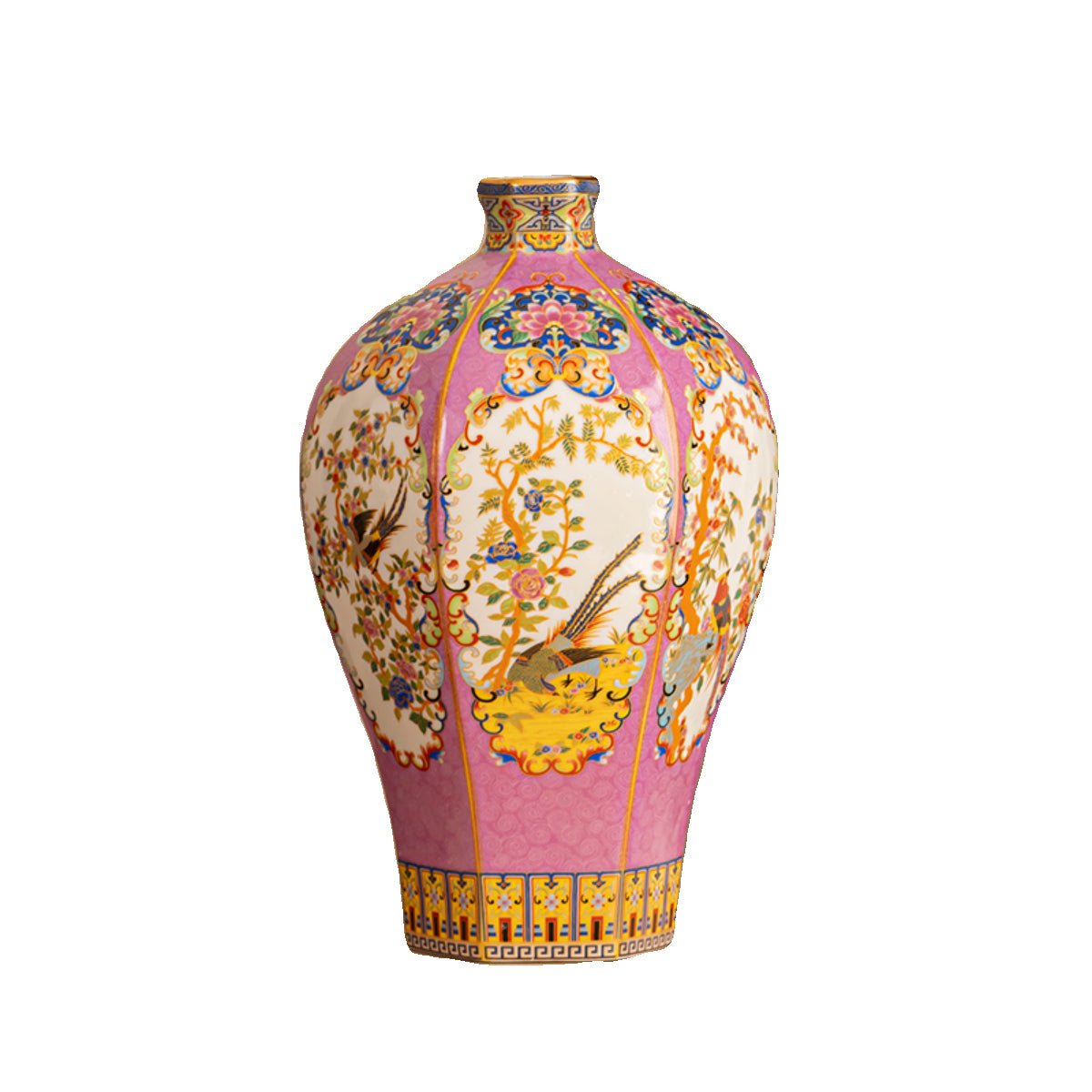 Elegant Enamel Porcelain Vase In A Regal Courtly Style - HOUSE OF SHE