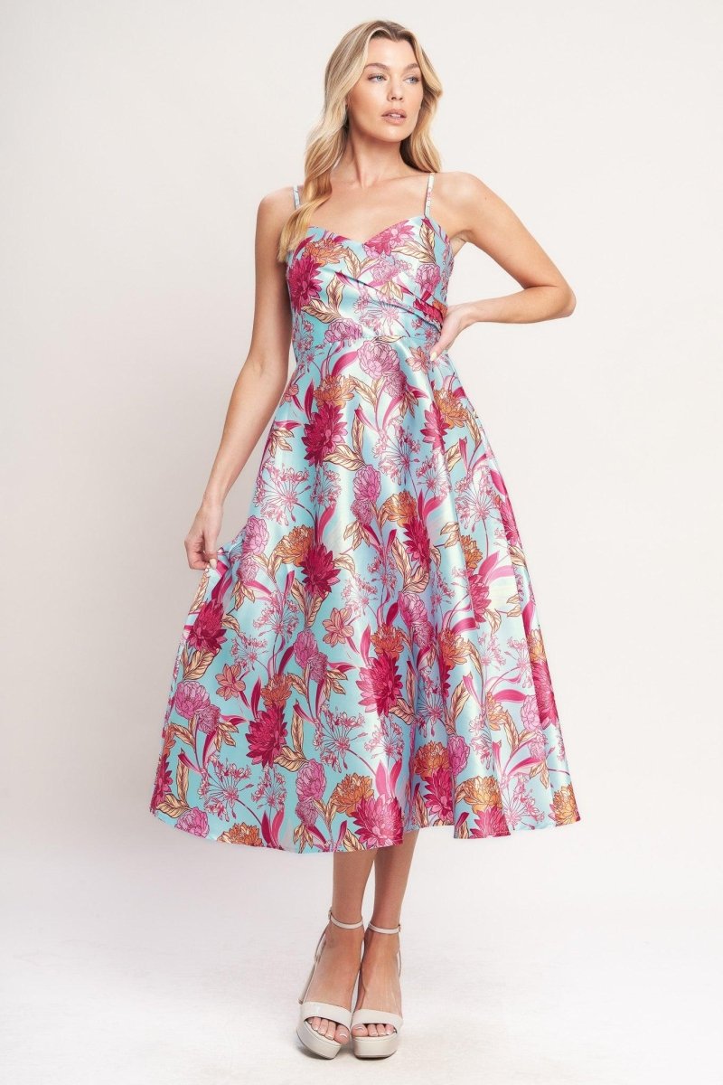 ELEVATED GARDEN WOVEN MIDI DRESS - HOUSE OF SHE