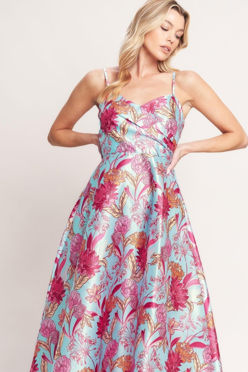 ELEVATED GARDEN WOVEN MIDI DRESS - HOUSE OF SHE