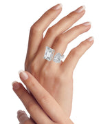 Emerald and Pear CZ Open Ring - HOUSE OF SHE