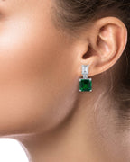 Emerald Double Drop Earrings - HOUSE OF SHE
