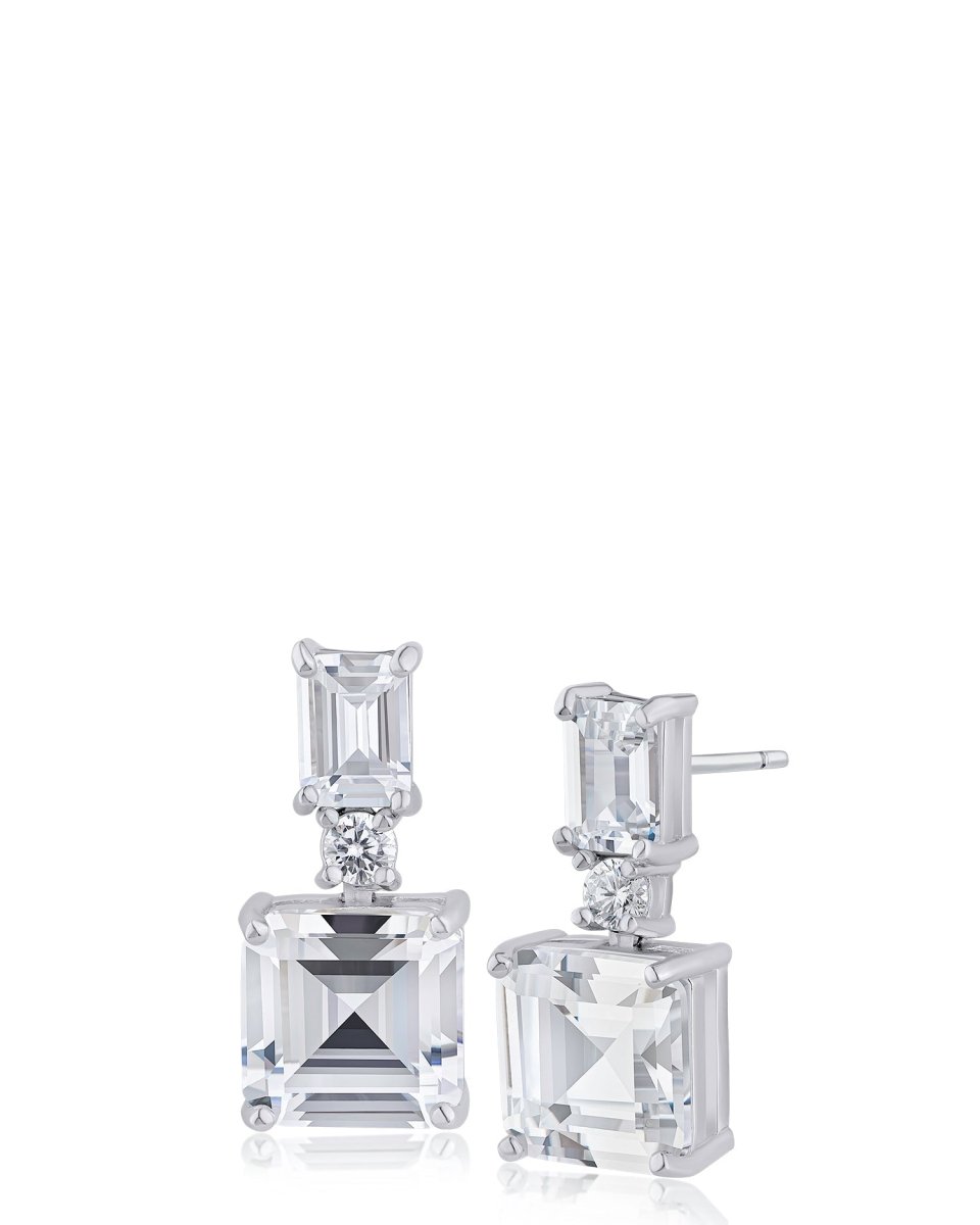 Emerald Double Drop Earrings - HOUSE OF SHE
