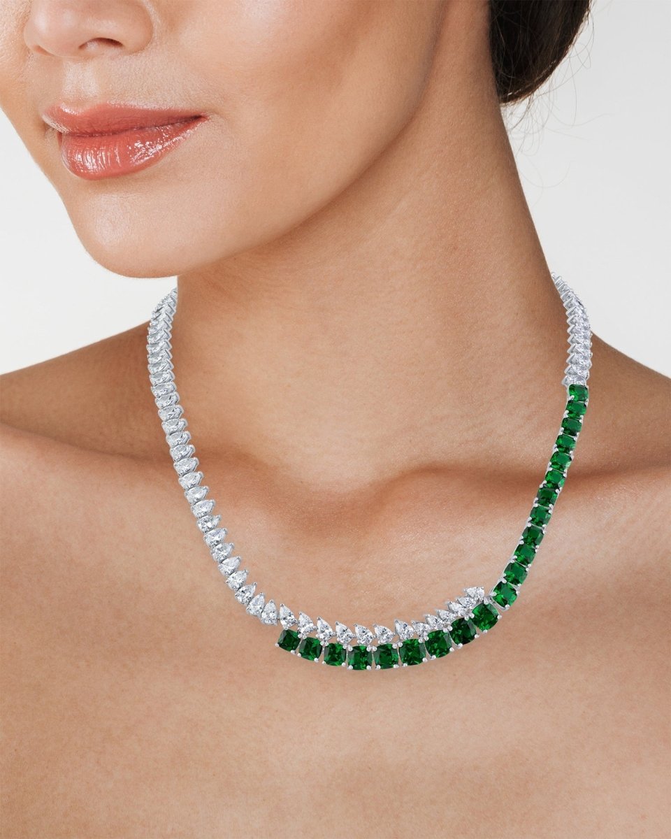 Emerald Overlapping Statement Necklace - HOUSE OF SHE