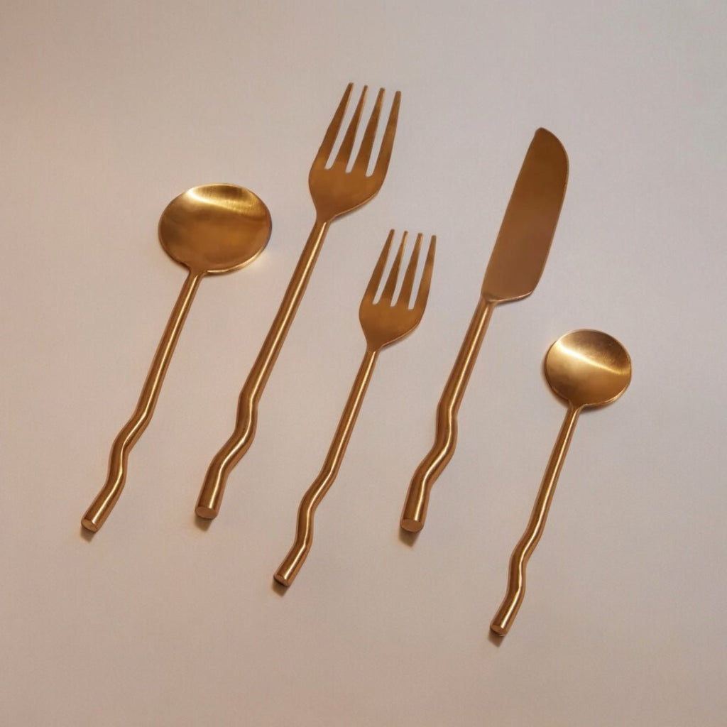 Emma Flatware Brass (Set of 20) by MESO - HOUSE OF SHE