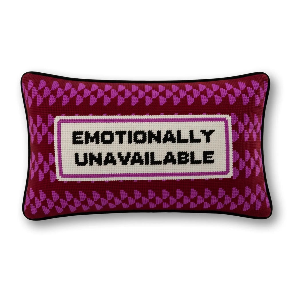 Emotionally Unavailable Needlepoint Pillow - HOUSE OF SHE