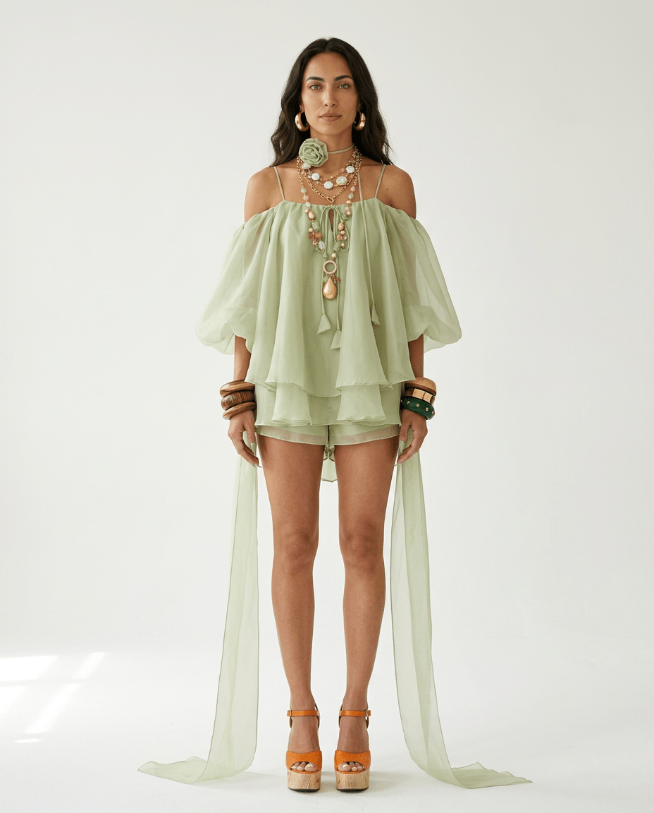 Ethereal Ruffled Mini Dress - HOUSE OF SHE