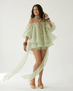 Ethereal Ruffled Mini Dress - HOUSE OF SHE