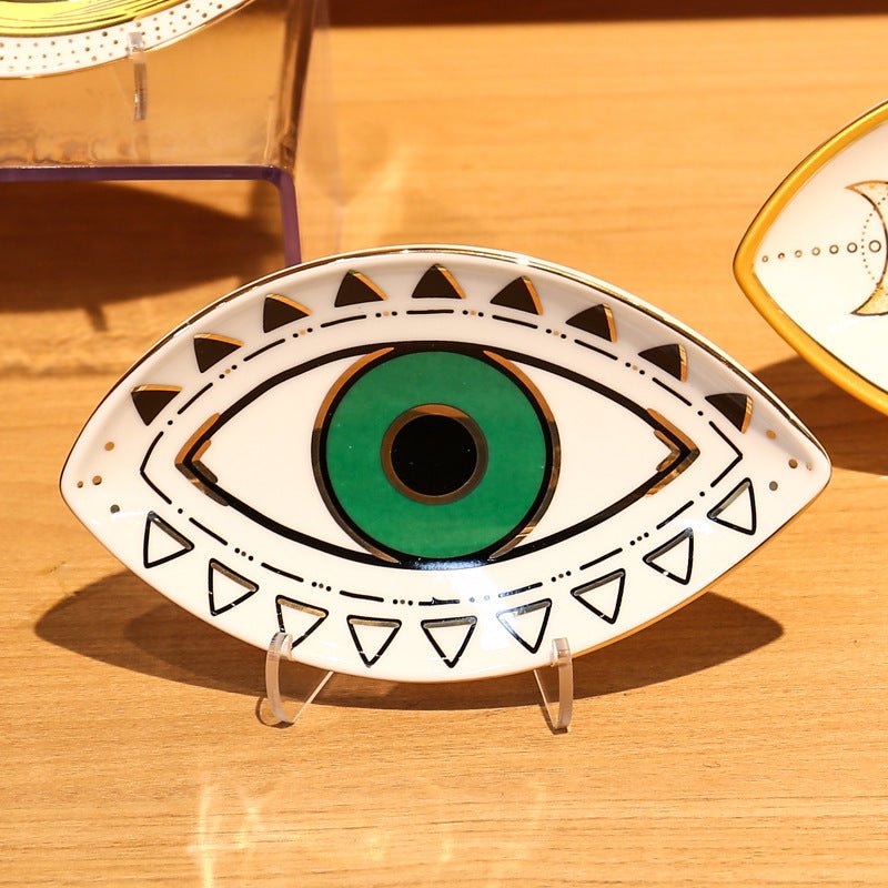 Eye Shaped Protection Trinket Dish - Green - HOUSE OF SHE