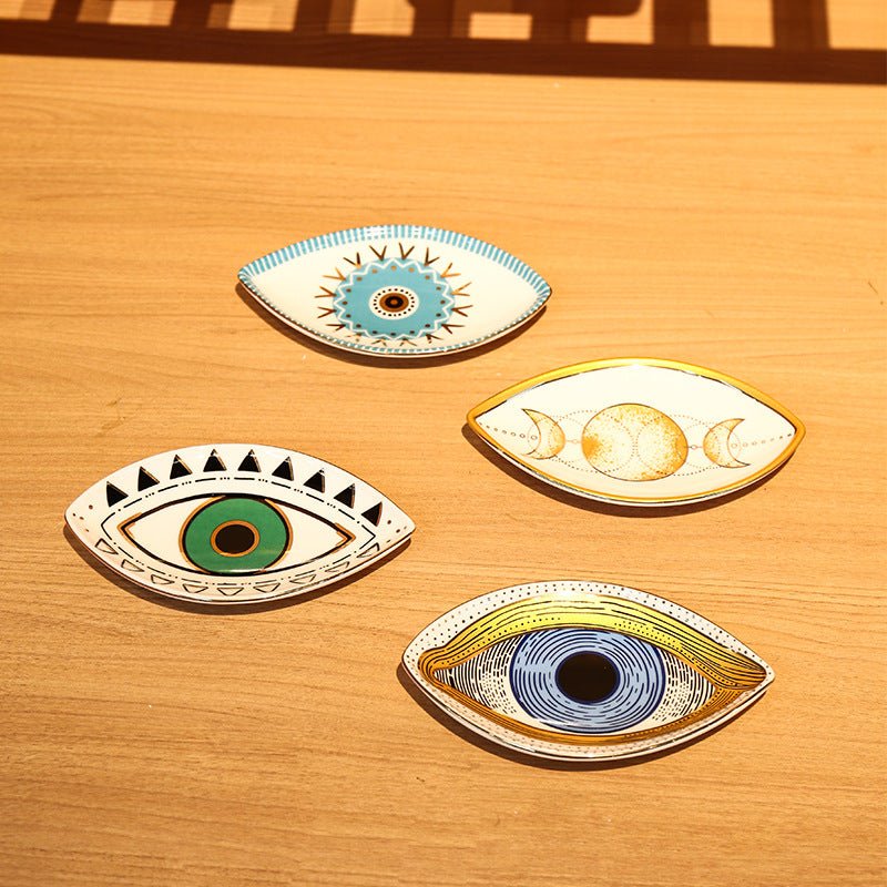 Eye Shaped Protection Trinket Dish - Yellow - HOUSE OF SHE