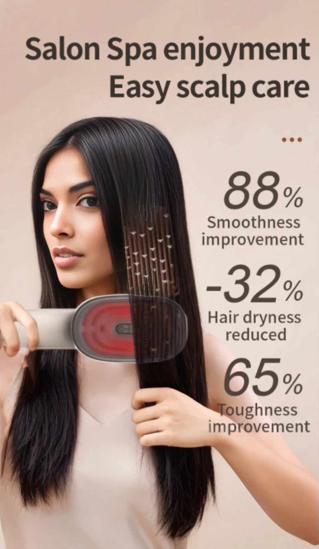 Hair Growth Red Light Detangling Brush & Scalp Massager  HOUSE OF SHE