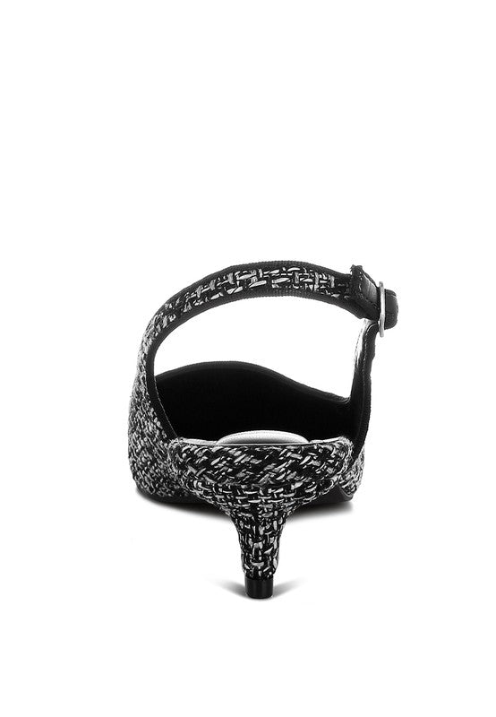Zehra Boucle Slingback Sandals - HOUSE OF SHE