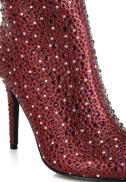 Lobelia Rhinestones Embellished Stiletto Boots  HOUSE OF SHE