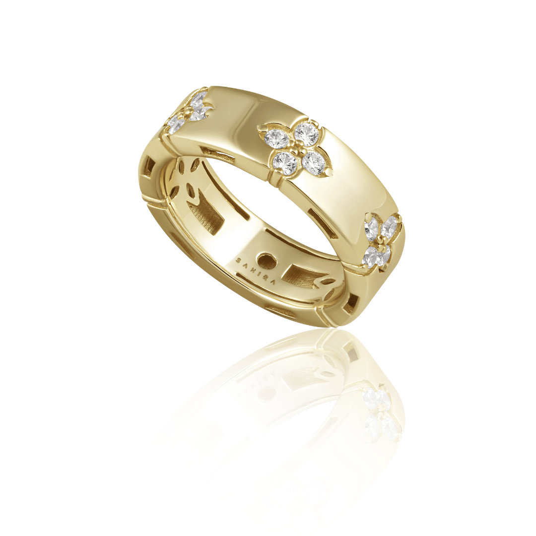Fallon Clover Band Ring - HOUSE OF SHE