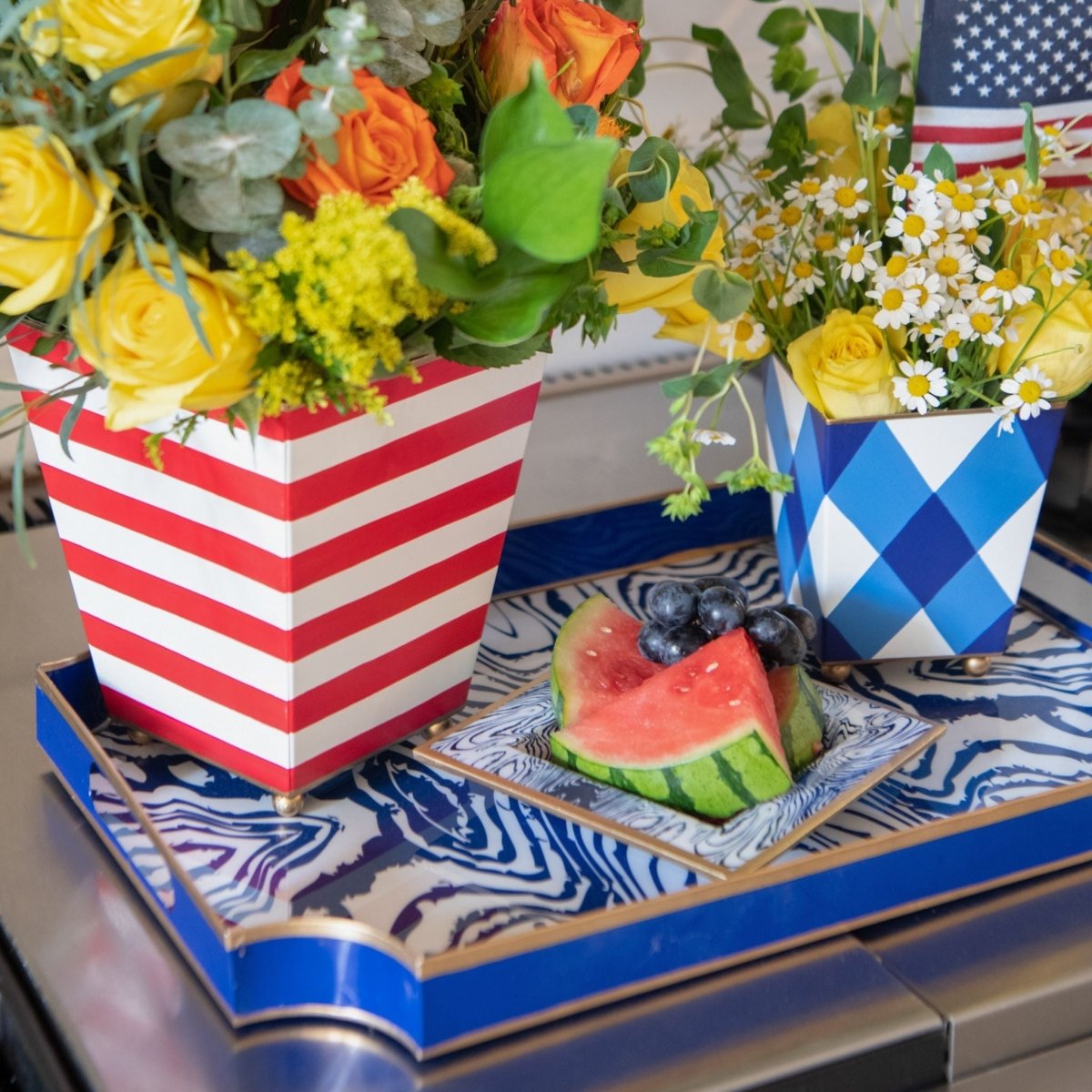Faux Bois Enameled Jaye Tray - HOUSE OF SHE