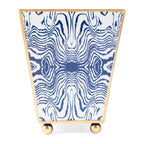 Faux Bois Enameled Square Cachepot Planter - HOUSE OF SHE
