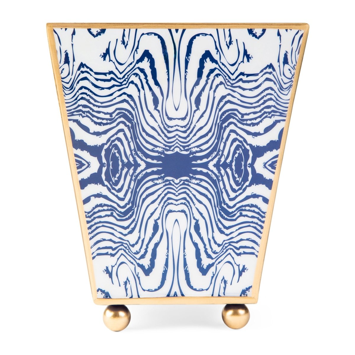 Faux Bois Enameled Square Cachepot Planter - HOUSE OF SHE