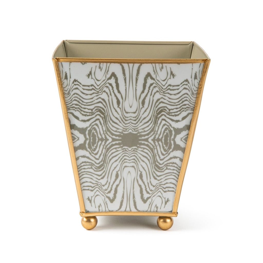 Faux Bois Enameled Square Cachepot Planter - HOUSE OF SHE