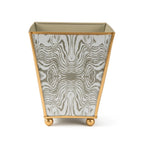 Faux Bois Enameled Square Cachepot Planter - HOUSE OF SHE