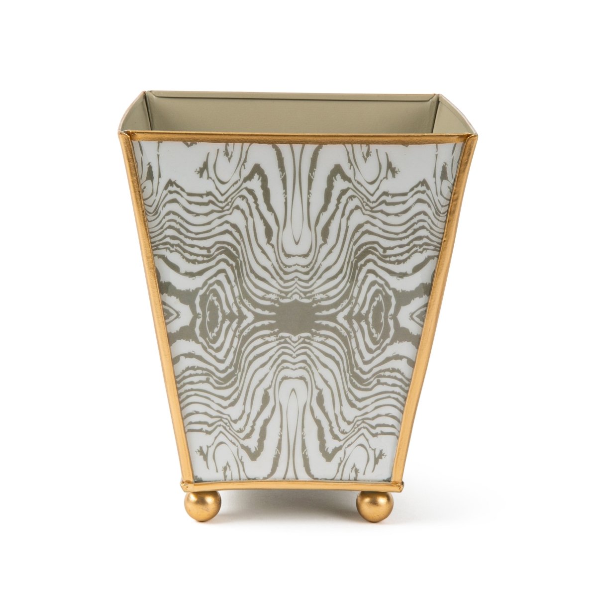 Faux Bois Enameled Square Cachepot Planter - HOUSE OF SHE