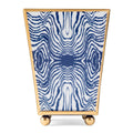 Faux Bois Enameled Square Cachepot Planter - HOUSE OF SHE