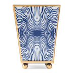 Faux Bois Enameled Square Cachepot Planter - HOUSE OF SHE